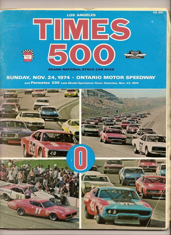 Thumbnail of 1974 LA times 500 Program Nascar Bobby Allison win