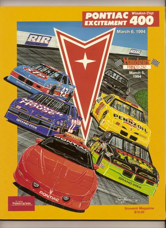 Thumbnail of 1994 Pontiac 400 Nascar Program Ernie Irvan win
