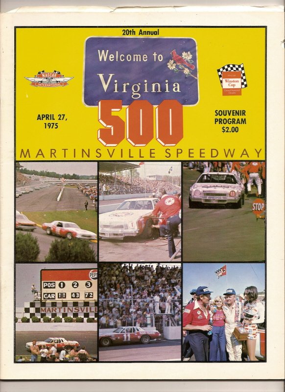 Thumbnail of 1975 Virginia 500 program Richard Petty win Nascar