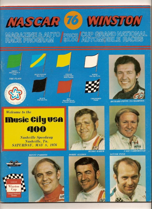 Thumbnail of 1976 Music City USA 400 Nascar Race Program Cale Yarborough win