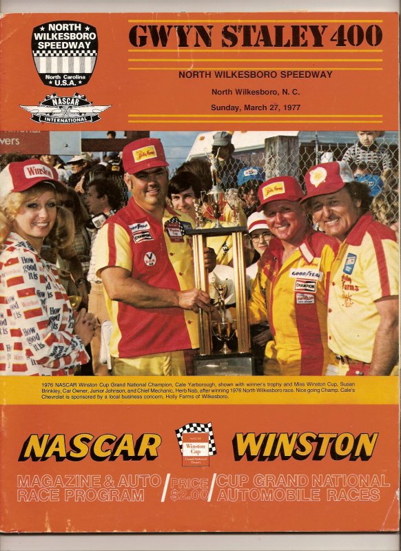 Thumbnail of 1977 gwyn staley 400 race Program Cale Yarborough win