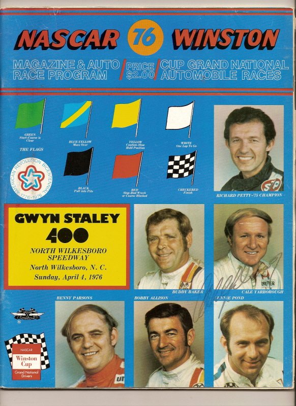 Thumbnail of 1976 Gwyn Staley 400 Nascar Race Program Cale Yarborough Autograph