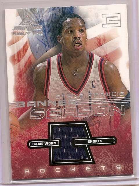 Thumbnail of 2001 Fleer Banner Season Steve Francis game worn shorts Game Used Card