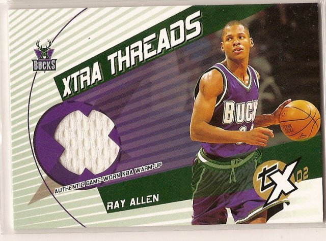 Thumbnail of 2002 Topps Xpectations Xtra Threads Ray Allen Game Used Card
