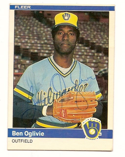 Thumbnail of ben oglivie autographed baseball Card Signed Brewers