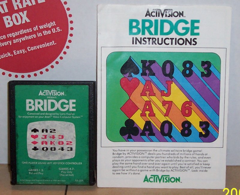 Thumbnail of ATARI 2600 BRIDGE vintage game w/ manual cartridge