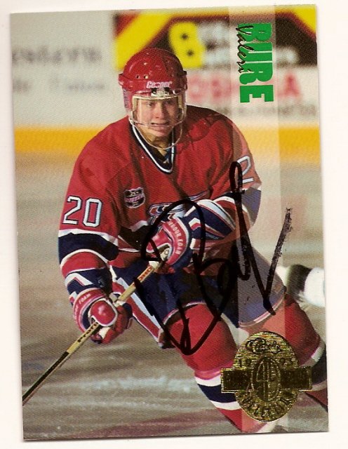 Thumbnail of Valeri Bure Autographed Hockey Card Signed Canadiens Flames