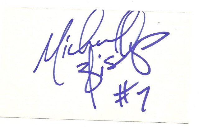 Thumbnail of Michael Bishop Autographed 3x5 Index Card Football Signed Patriots