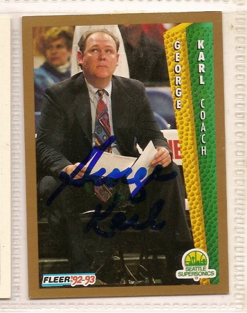 Thumbnail of george karl Autographed Basketball Card Signed Sonics Coach