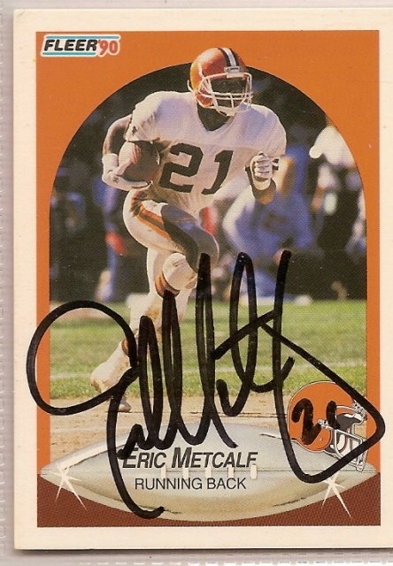 Thumbnail of eric metcalf Autographed Football Card Signed Browns