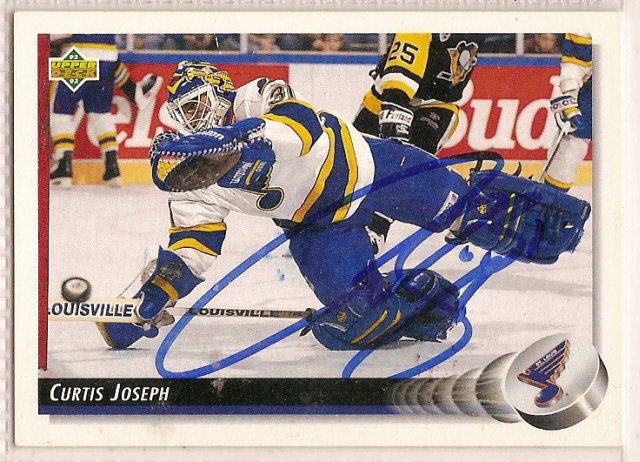 Thumbnail of curtis joseph Autographed Hockey Card Signed Blues Maple Leafs