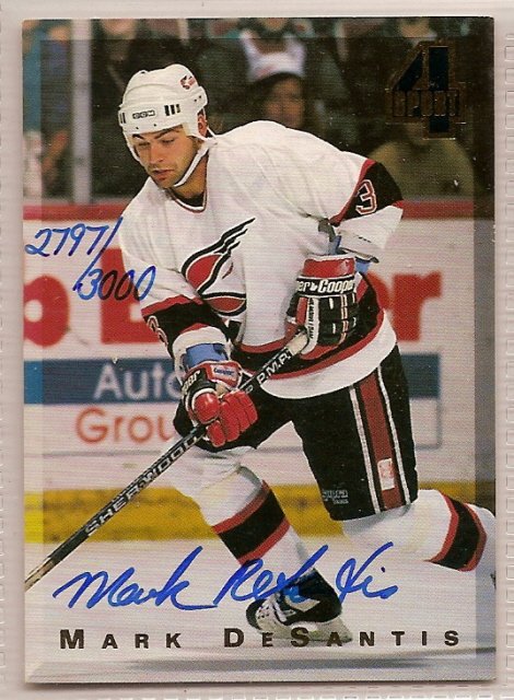 Thumbnail of mark desantis Autographed Hockey Card Signed Mighty Ducks