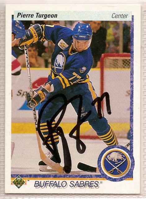 Thumbnail of pierre turgeon Autographed Hockey Card Signed Sabers