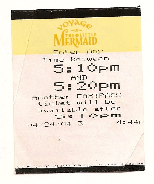 Thumbnail of Walt Disney World MGM Studios voyage of the little mermaid fastpass