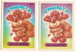 Thumbnail of GARBAGE PAIL KIDS Cards 8th SERIES 321 a & b Squoze Rose Squashed Josh