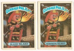Thumbnail of GARBAGE PAIL KIDS Cards 8th SERIES 359 a & b Blazin Blake Kerosene Kerry