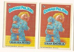 Thumbnail of GARBAGE PAIL KIDS Cards 8th SERIES 375 a & b Rear View Myra Trap Dora