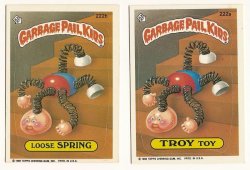 Thumbnail of GARBAGE PAIL KIDS Cards 6th SERIES 222 a & b Troy Toy Loose Spring