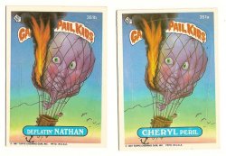 Thumbnail of GARBAGE PAIL KIDS Cards 9th SERIES 351 a & b Cheryl Peril Deflatin' Nathan