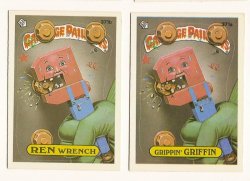 Thumbnail of GARBAGE PAIL KIDS Cards 9th SERIES 371 a & b Grippin' Griffin Ren Wrench