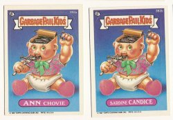 Thumbnail of GARBAGE PAIL KIDS Cards 10th SERIES 392 a & b Ann Chovie Sardine Candice