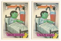 Thumbnail of GARBAGE PAIL KIDS Cards 10th SERIES 411 a & b Van Pire Bud Sucker