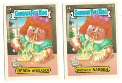 Thumbnail of GARBAGE PAIL KIDS Cards 14th SERIES 573 a & b Hedda Spreader Snotwich Sandra