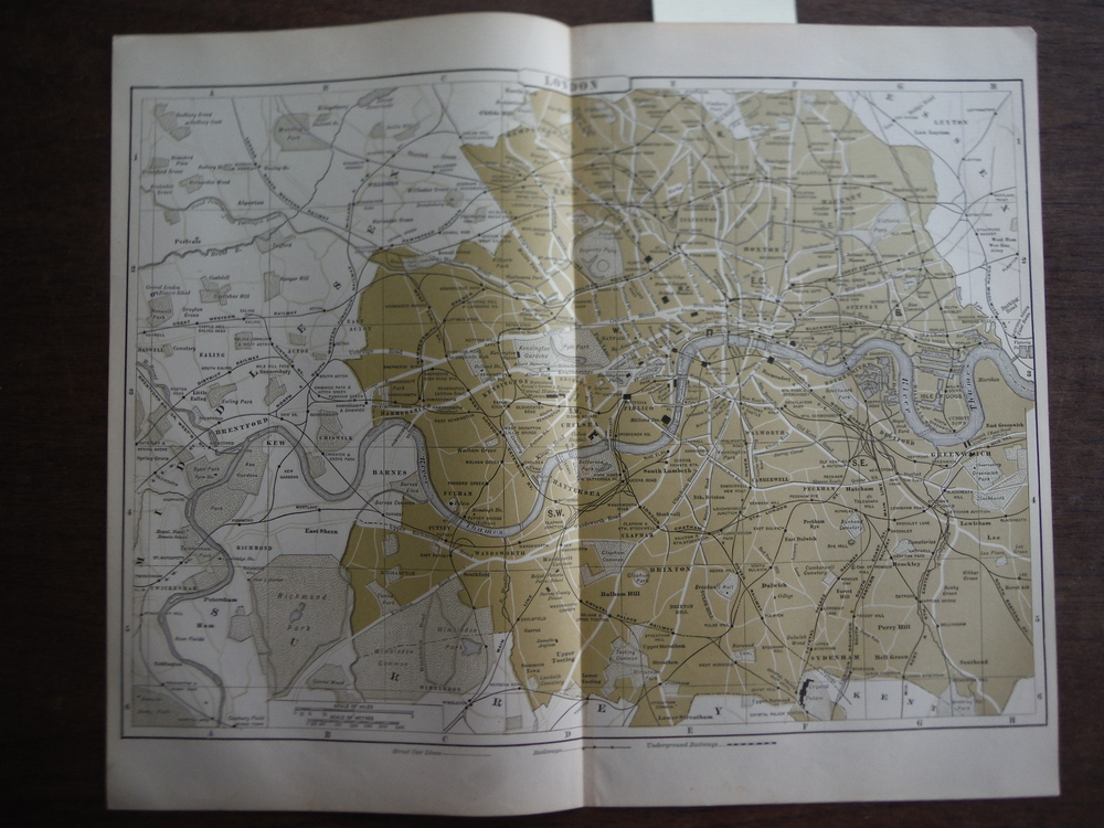 Johnson's  Map of London (England)  -  Original (1895)