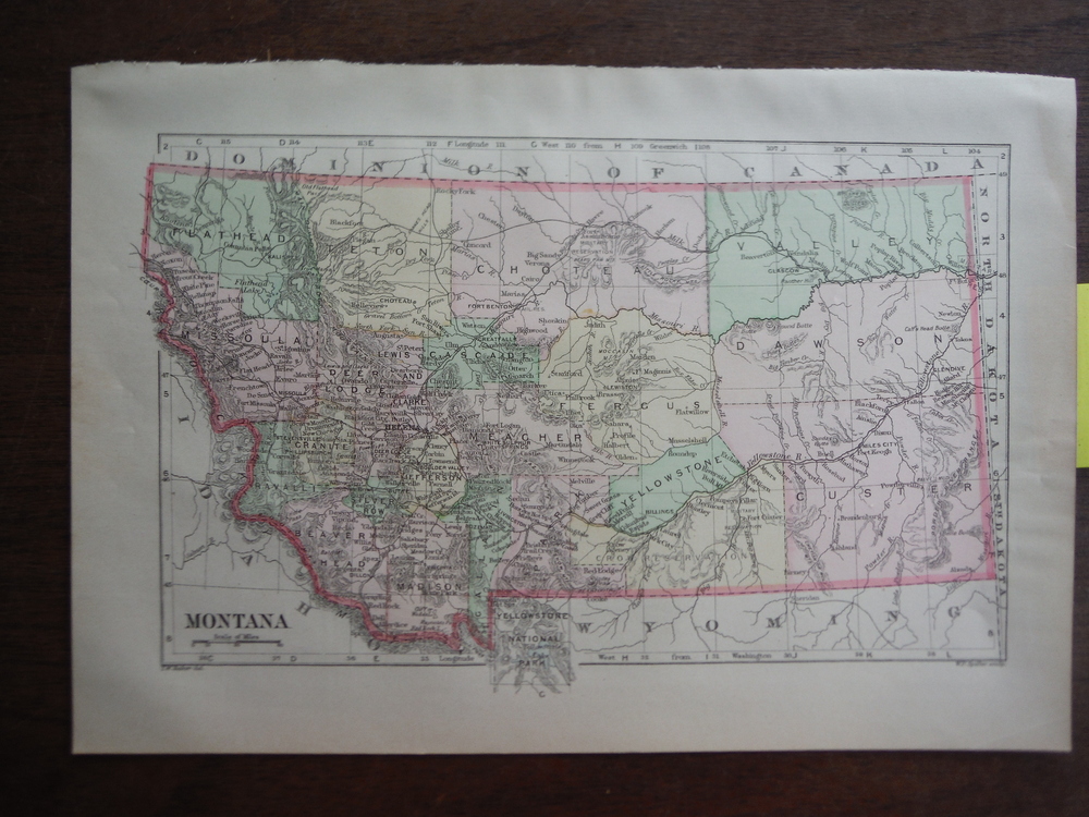 Image 0 of Johnson's  Map of Montana -  Original (1895)