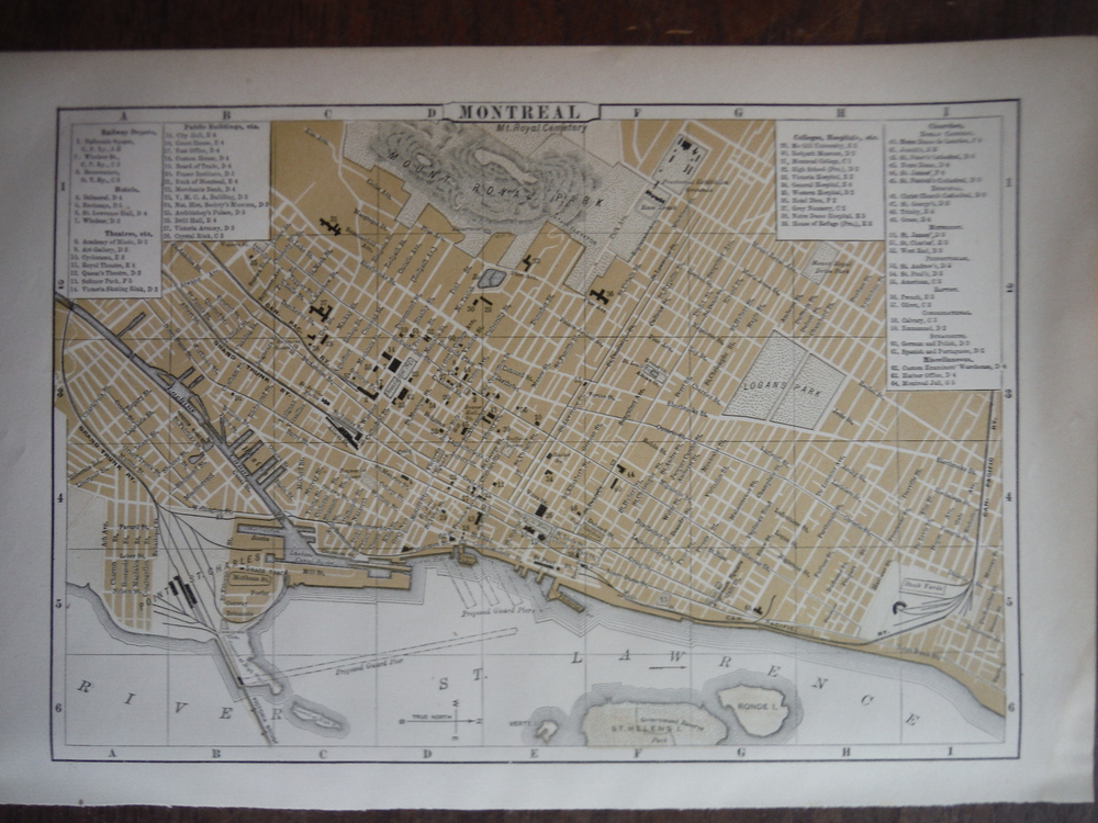 Johnson's  Map of Montreal (Quebec, Canada) -  Original (1895)