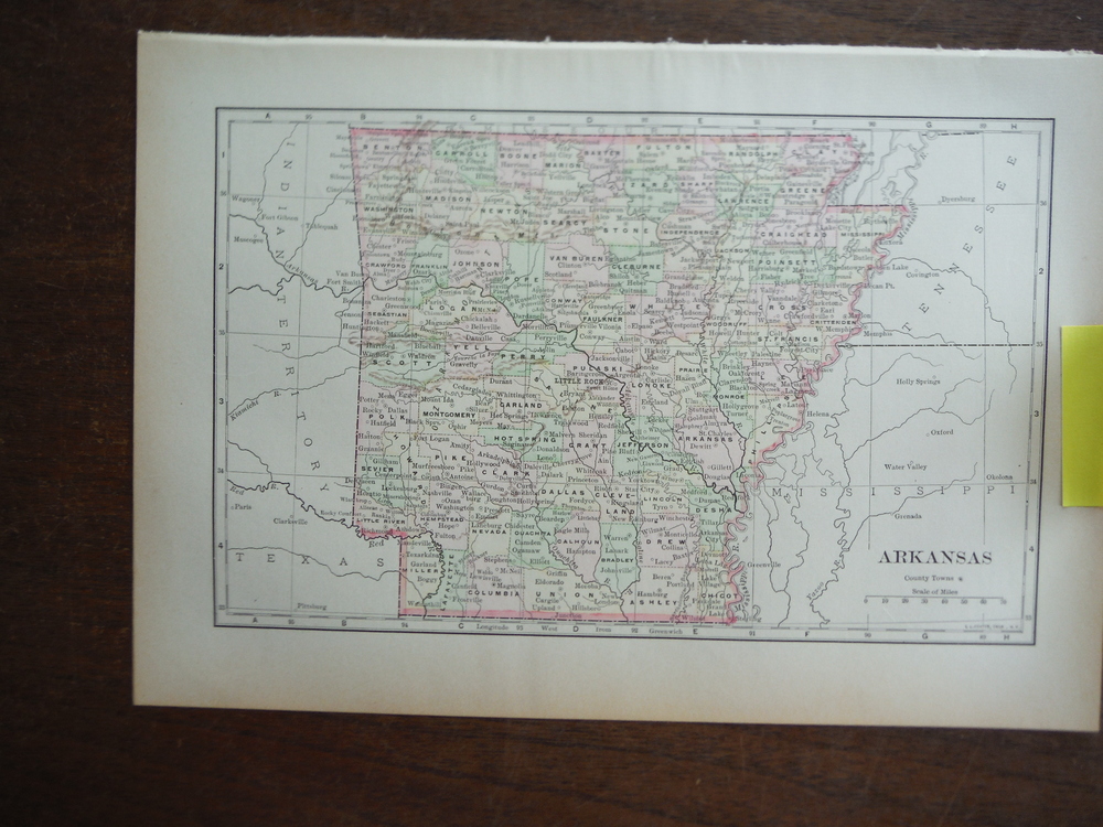 Universal Cyclopaedia and Atlas Map of Arkansas -  Original (1902)