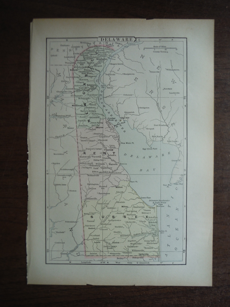 Universal Cyclopaedia and Atlas Map of Delaware  Original (1902)