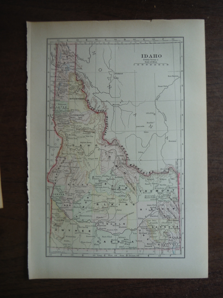 Universal Cyclopaedia and Atlas Map of Idaho  Original (1902)