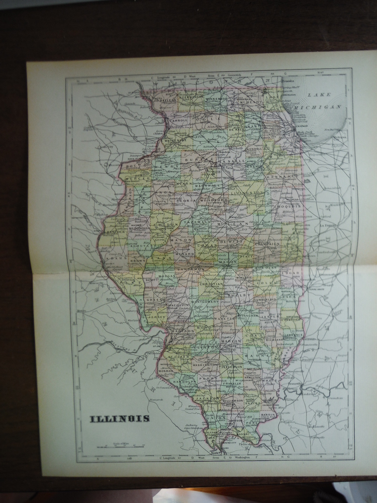 Universal Cyclopaedia and Atlas Map of Illinois  Original (1902)