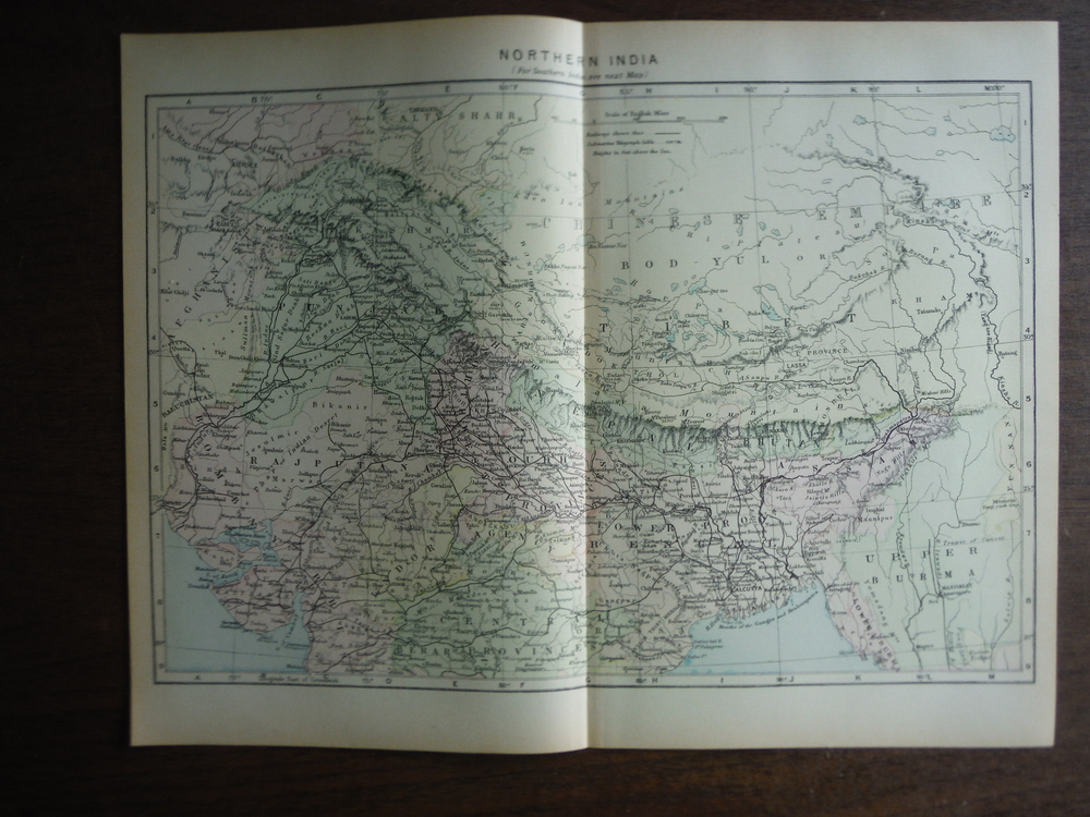 Universal Cyclopaedia and Atlas Map of Northern India -  Original (1902)