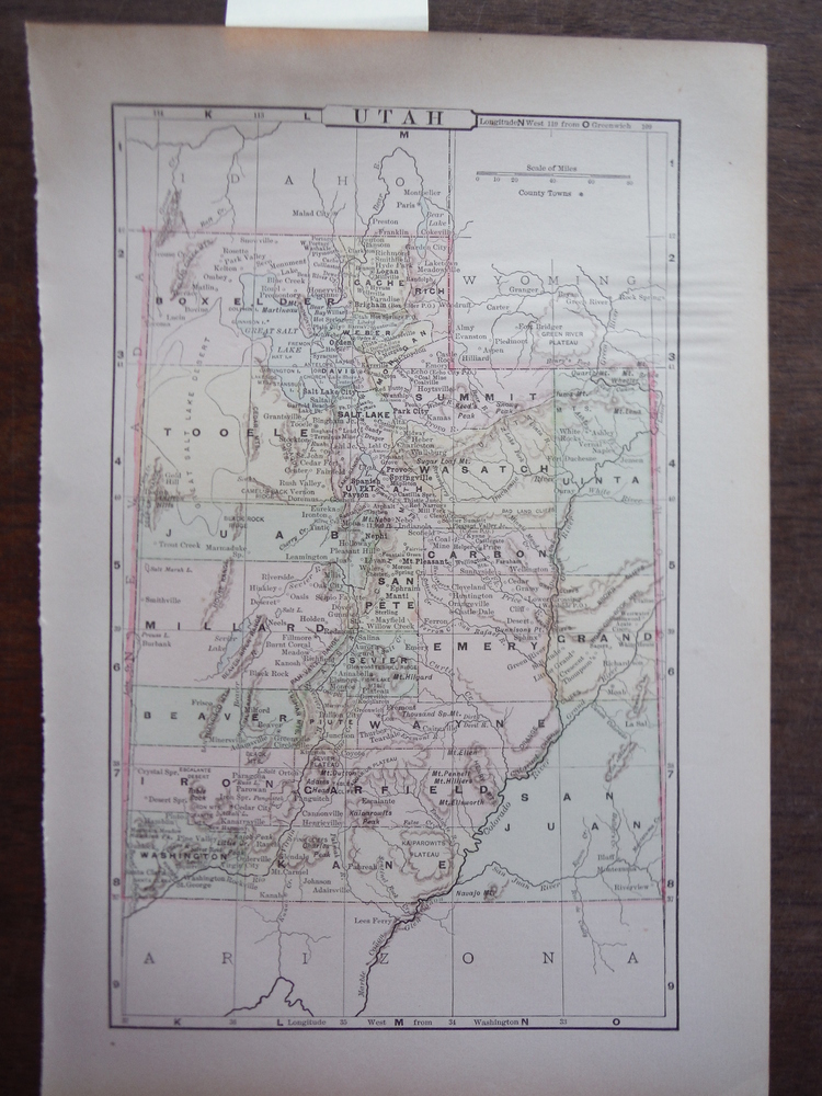 Image 0 of Universal Cyclopaedia and Atlas Map of Utah  Original (1902)