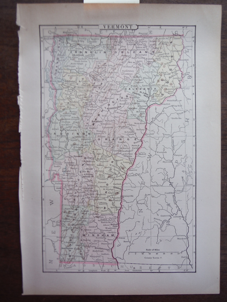 Universal Cyclopaedia and Atlas Map of Vermont  Original (1902)