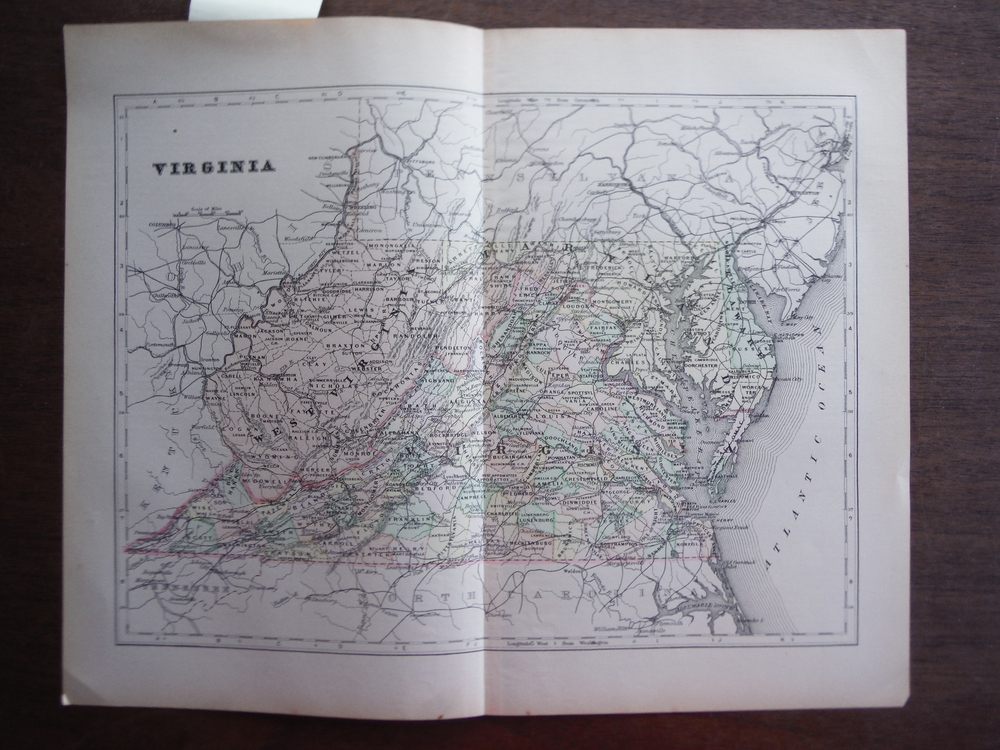 Universal Cyclopaedia and Atlas Map of Virginia  Original (1902)