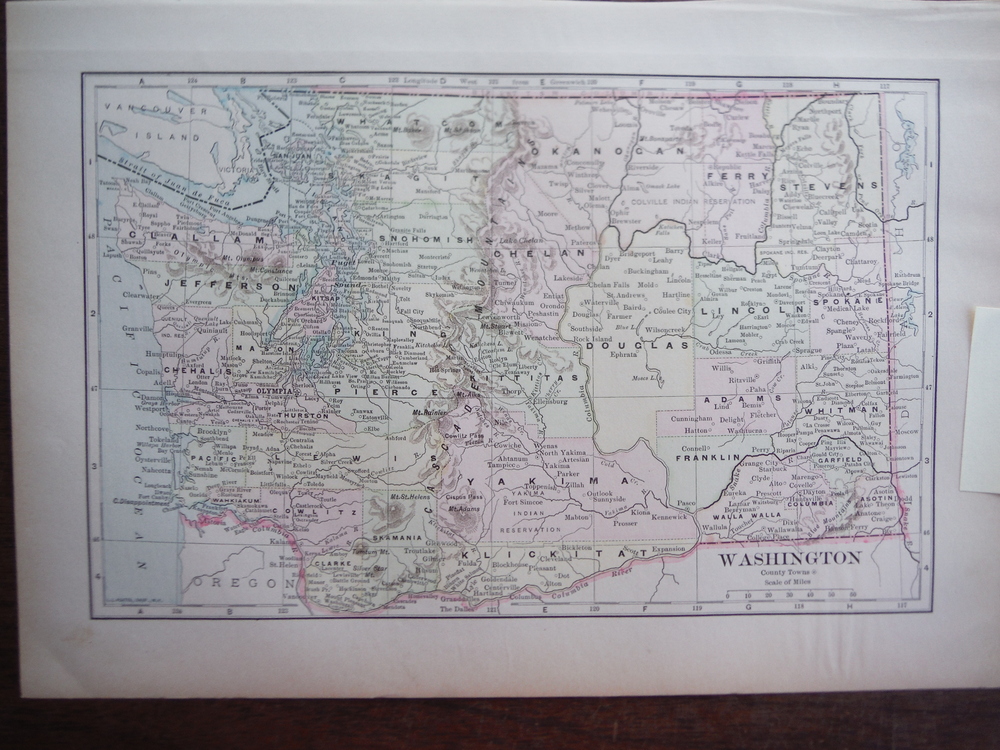 Image 0 of Universal Cyclopaedia and Atlas Map of Washington State -   Original (1902)