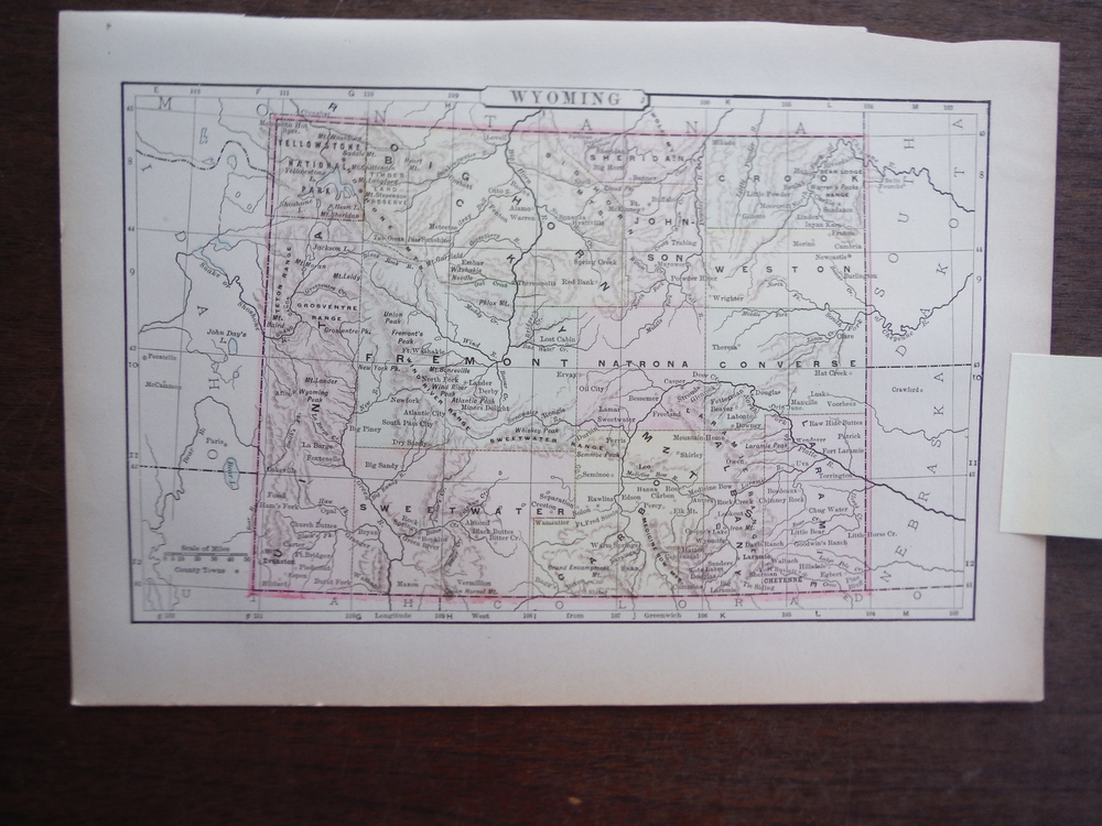 Universal Cyclopaedia and Atlas Map of Wyoming -   Original (1902)