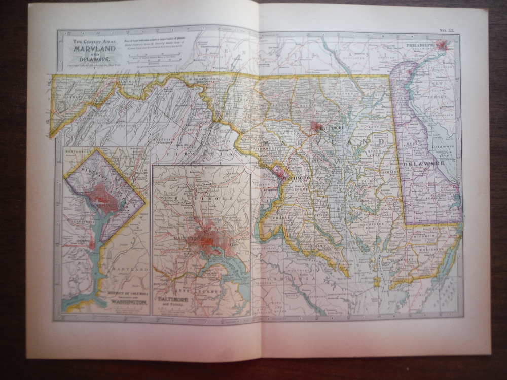 Image 0 of The Century Atlas  Map of Maryland, Delaware and District of Columbia (1897)