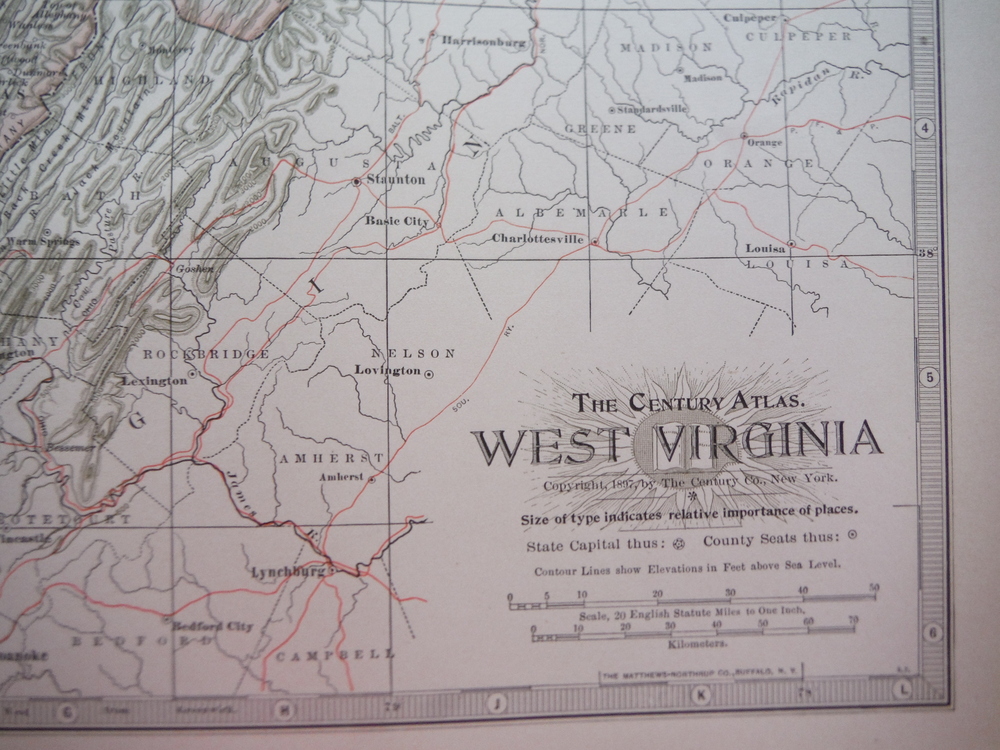 Image 1 of The Century Atlas  Map of West Virginia (1897)