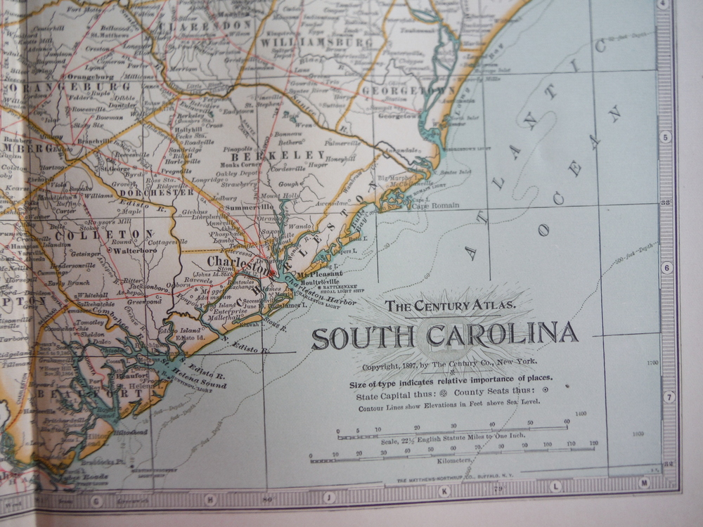 Image 1 of The Century Atlas  Map of South Carolina (1897)