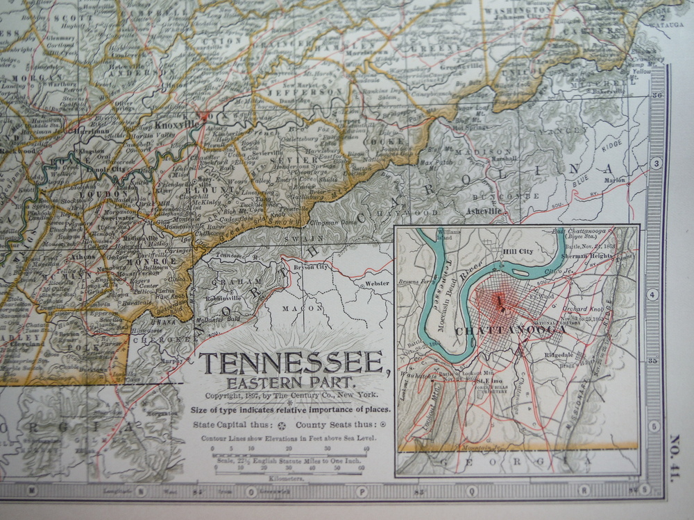 Image 1 of The Century Atlas  Maps of Tennessee (1897)