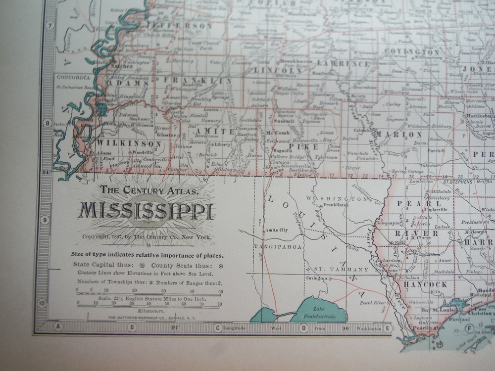 Image 1 of The Century Atlas  Map of Mississippi (1897)