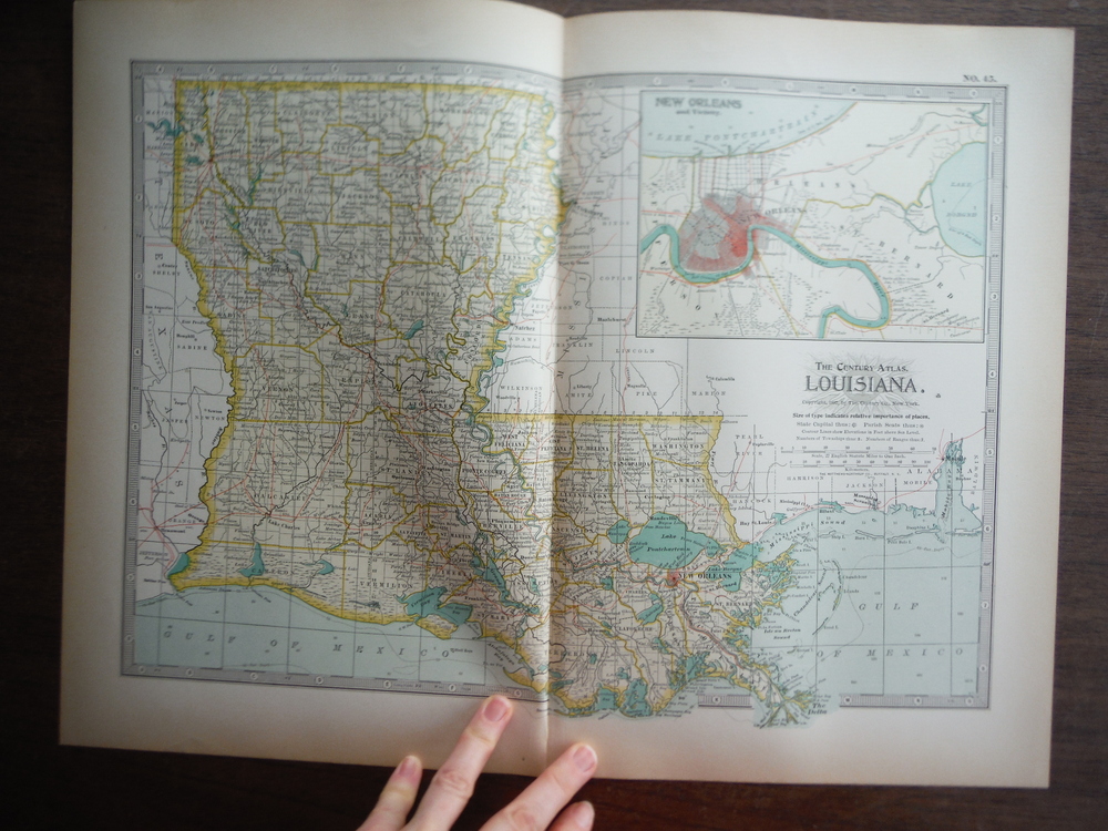Image 0 of The Century Atlas  Map of Louisiana (1897)
