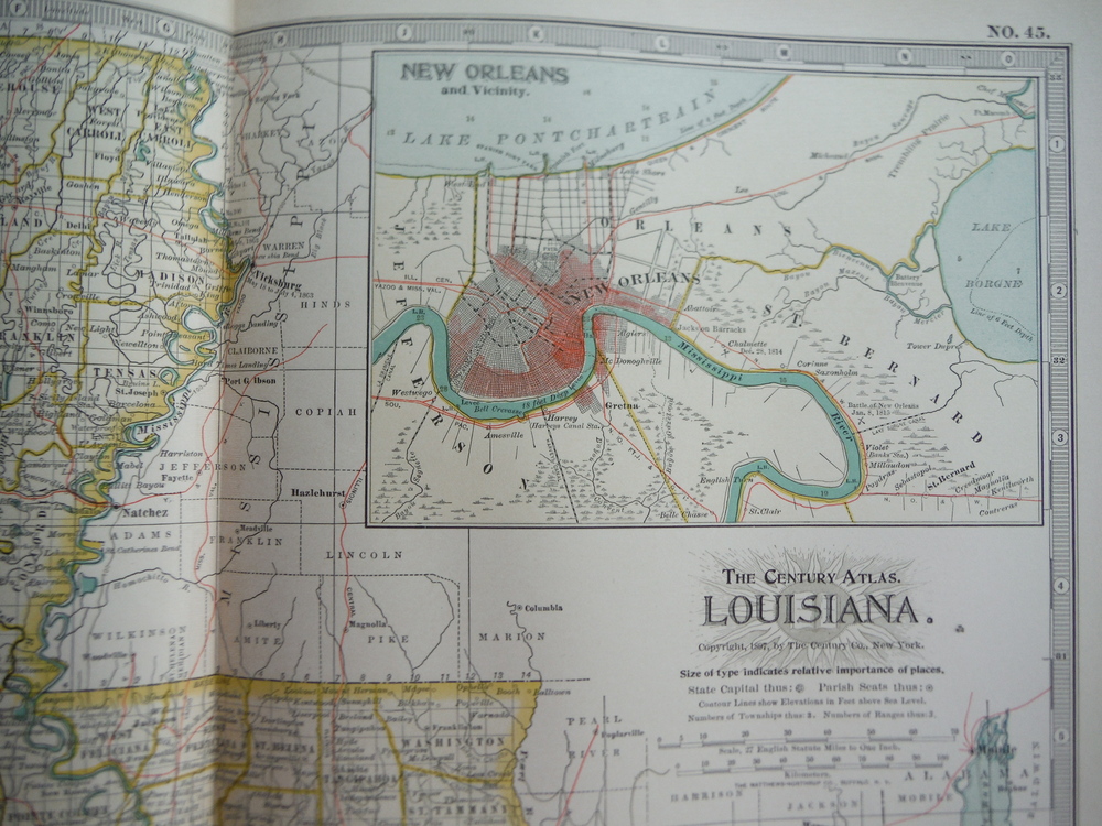 Image 1 of The Century Atlas  Map of Louisiana (1897)