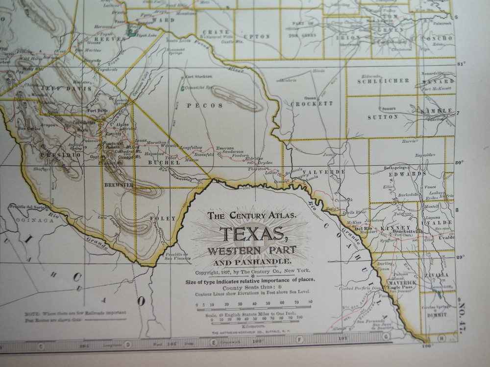 Image 1 of The Century Atlas  Map of Texas Western Part (1897)