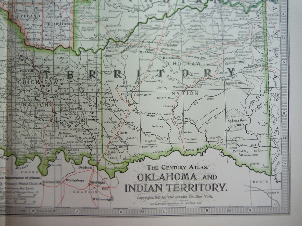 Image 1 of The Century Atlas  Map of Oklahoma and Indian Territory (1897)