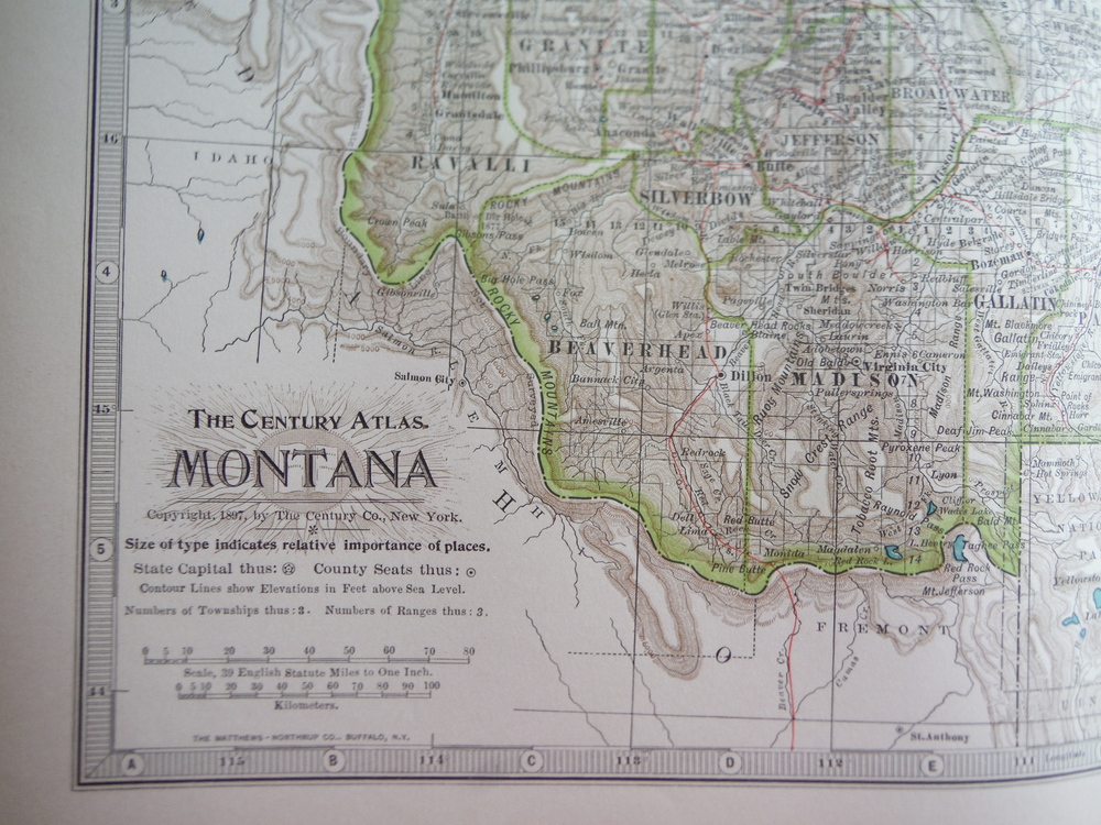 Image 1 of The Century Atlas  Map of Montana (1897)